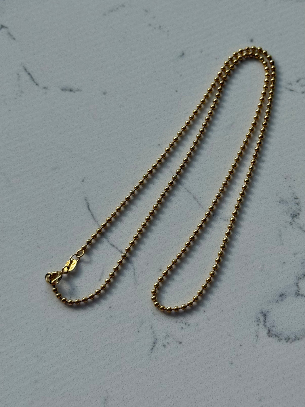 Italian Gold Vermeil Ball Chain 19.5”