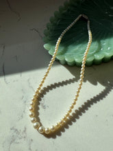 Load image into Gallery viewer, Vintage 10k White Gold Graduated Pearl Necklace 14.5”
