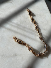 Load image into Gallery viewer, Two-Tone Gold Vermeil Blue Sapphire &amp; CZ Tennis Bracelet 7.25”
