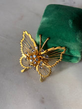 Load image into Gallery viewer, Vintage Monet Gold Plated Butterfly Pin Brooch
