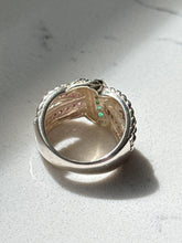 Load image into Gallery viewer, Emerald &amp; Ruby Sterling Silver Ring Size 7
