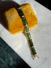 Load image into Gallery viewer, Green Jade Gold Vermeil Bracelet
