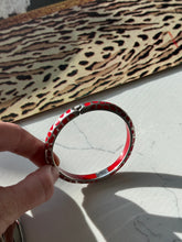 Load image into Gallery viewer, Angelique de Paris Red Resin &amp; Sterling Silver Bangle Bracelet
