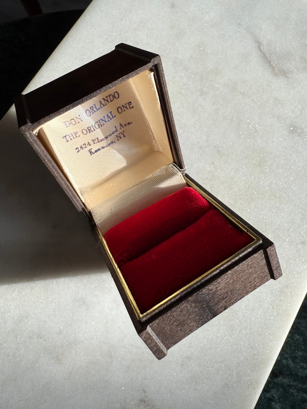 Red Velvet Vintage Ring Box USA Made