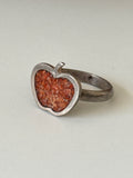 Crushed Coral Apple Sterling Ring Size 7.5