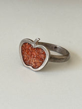 Load image into Gallery viewer, Crushed Coral Apple Sterling Ring Size 7.5
