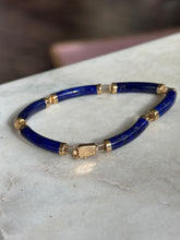 Load image into Gallery viewer, Lapis 14k Yellow Gold Bracelet 7.25”
