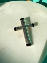 Load image into Gallery viewer, Black Onyx Inlay Sterling Silver Cross Pendant
