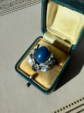 Load image into Gallery viewer, Vintage Lapis Sterling Silver Ring Size 8
