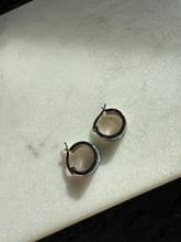 Load image into Gallery viewer, Opal Inlay Sterling Hoop Earrings
