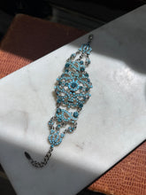 Load image into Gallery viewer, Blue Silver Plated Costume Bracelet 7”-7.75”
