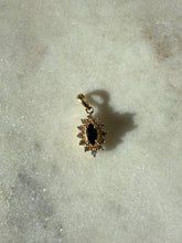 Load image into Gallery viewer, Vintage Blue Sapphire &amp; Diamond 14k Gold Halo Charm
