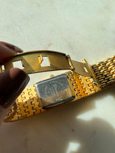 Load image into Gallery viewer, Wide Goldtone Panther Link White Face Watch 7”
