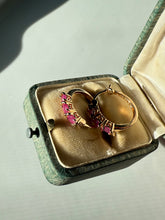 Load image into Gallery viewer, Ruby Gold Vermeil Hoop Earrings
