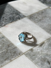 Load image into Gallery viewer, Vintage Blue Sterling Silver Ring Size 5.25
