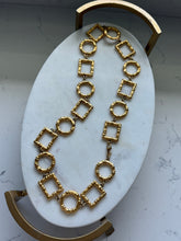 Load image into Gallery viewer, Monet Vintage Goldtone Bamboo Link Necklace 25”
