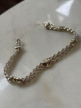 Load image into Gallery viewer, Heart Rope Two-Tone Sterling Silver Bracelet 8”
