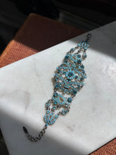Load image into Gallery viewer, Blue Silver Plated Costume Bracelet 7”-7.75”
