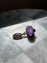Load image into Gallery viewer, Amethyst Cabochon Sterling Silver Drop Pendant
