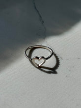 Load image into Gallery viewer, Vintage Sterling Silver Heart Cutout Ring Size 8.5
