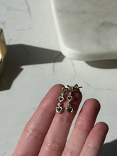 Load image into Gallery viewer, Emerald, Ruby, Blue Sapphire &amp; Diamond 14k Solid Two-Tone Gold Heart Earrings
