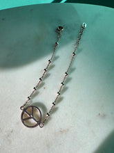 Load image into Gallery viewer, Peace Sign Sterling Silver Bracelet 7.5”
