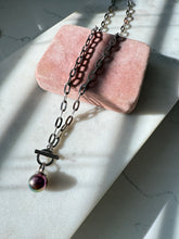 Load image into Gallery viewer, Pearl Toggle Clasp Sterling Silver Necklace 18.5”
