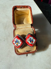 Load image into Gallery viewer, Porcelain Painted Sterling Silver Push Back Earrings
