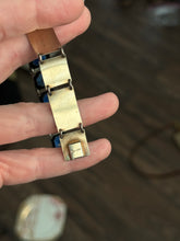 Load image into Gallery viewer, Vintage Norway Blue Black Enamel Sterling Silver Bracelet 7.25”
