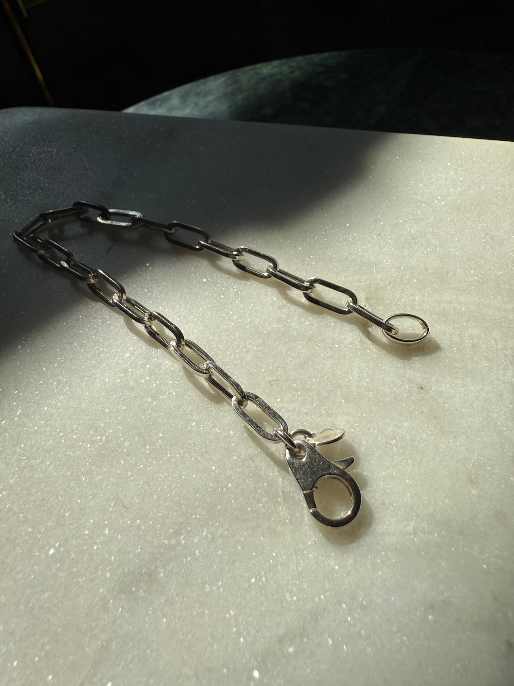 Italian Paperclip Link Sterling Silver Bracelet 7.5”