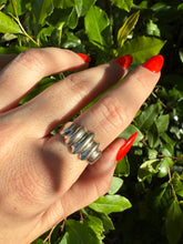 Load image into Gallery viewer, Solid Sterling Silver Ribbed Ring Size 9.25
