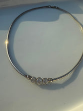 Load image into Gallery viewer, CZ Sterling Silver Omega Necklace
