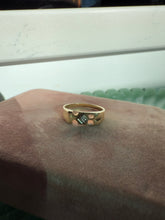 Load image into Gallery viewer, ‘KB’ Vintage Solid 14k Yellow Gold Diamond Ring Size 7
