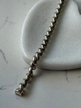 Load image into Gallery viewer, Vintage Italian Sterling Silver San Marco Croissant Bracelet 7.25”
