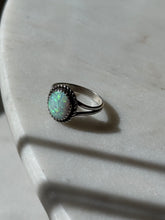 Load image into Gallery viewer, Simulated Opal Sterling Silver Ring Size 8
