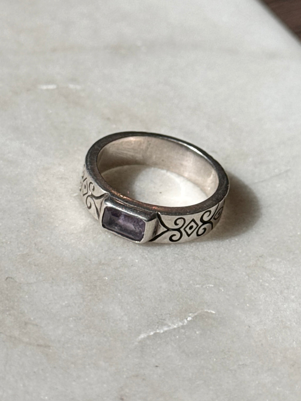 Amethyst Sterling Silver Ring Size 6.75
