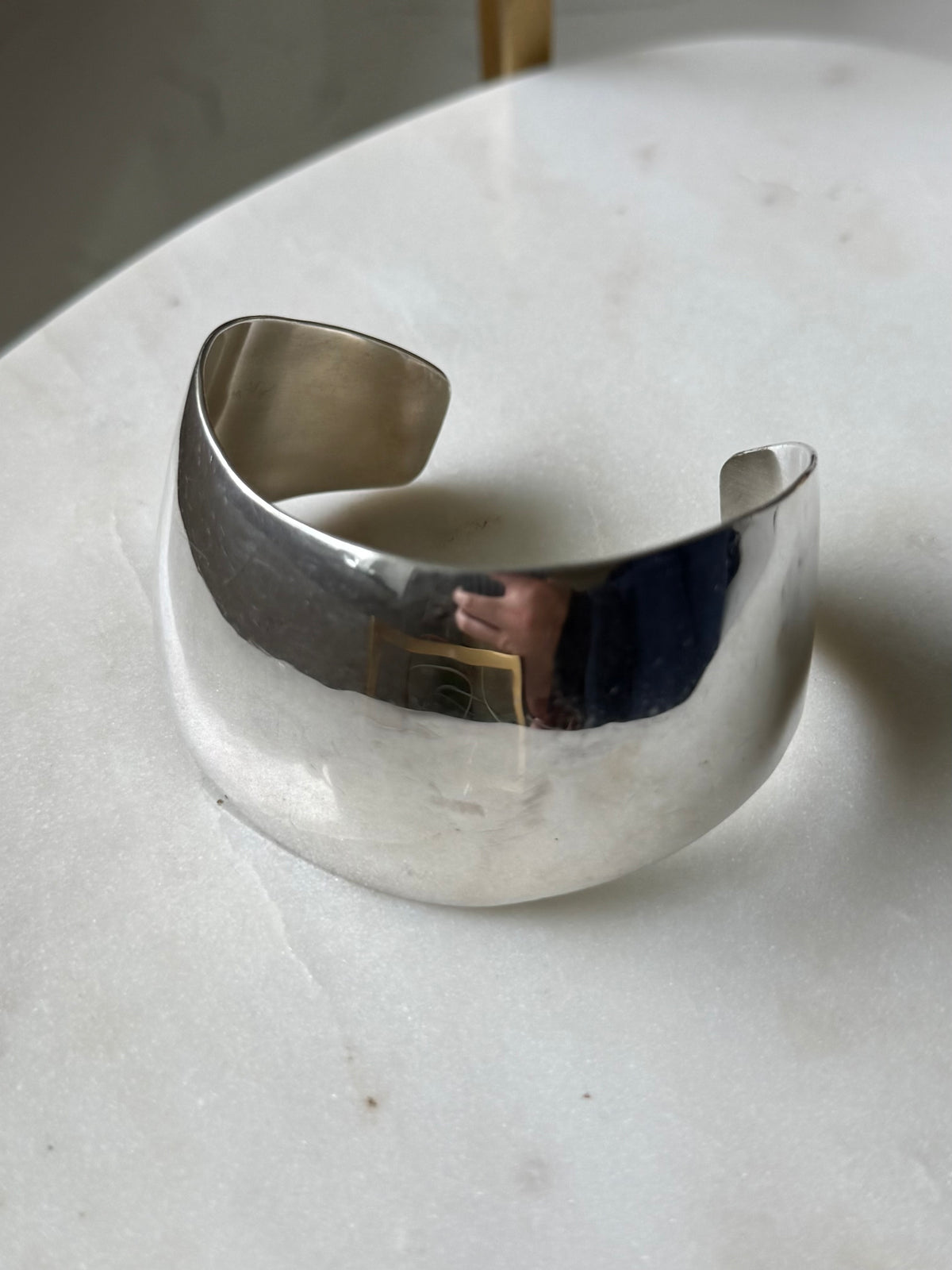 Vintage Solid Sterling Silver Thick Width Cuff Bracelet