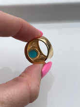 Load image into Gallery viewer, Turquoise Gold Vermeil Chunky Statement Ring
