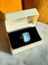 Load image into Gallery viewer, Antique Blue Sterling Silver Ring Size 8
