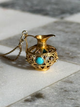 Load image into Gallery viewer, Vintage 14k Gold Turquoise Vial Charm

