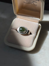 Load image into Gallery viewer, Vintage Jade Sterling Silver Ring Size 7.5
