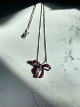 Load image into Gallery viewer, Pink Bow Sterling Silver Necklace
