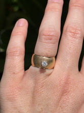 Load image into Gallery viewer, Vintage Solid 14k Gold Cigar Band Diamond Ring Size 5.5
