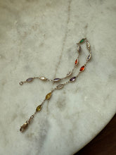 Load image into Gallery viewer, Italian 14k Yellow Gold Multicolor Station Bracelet 7.75”
