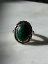 Load image into Gallery viewer, Vintage Malachite Sterling Silver Ring Size 10
