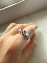 Load image into Gallery viewer, Simulated Opal &amp; CZ Sterling Silver Ring Size 8.25
