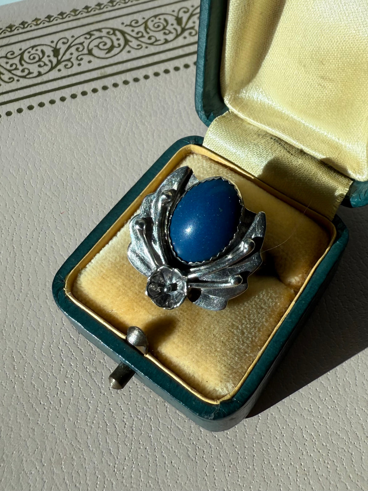 Vintage Lapis Sterling Silver Ring Size 8