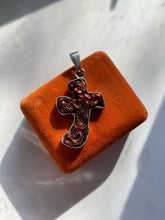 Load image into Gallery viewer, Charles Albert Art Glass Cross Pendant
