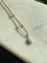 Load image into Gallery viewer, Simulated Opal Sterling Silver Necklace 18”

