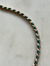 Load image into Gallery viewer, Lab Grown Emerald Gold Vermeil Tennis Bracelet 7.75”
